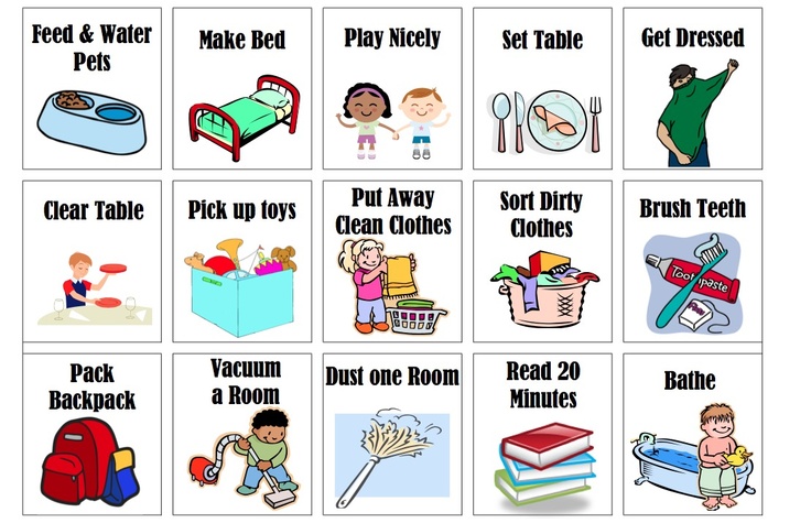 Printable Chore Chart ? UpsideDown Kate | kids | Clipart library