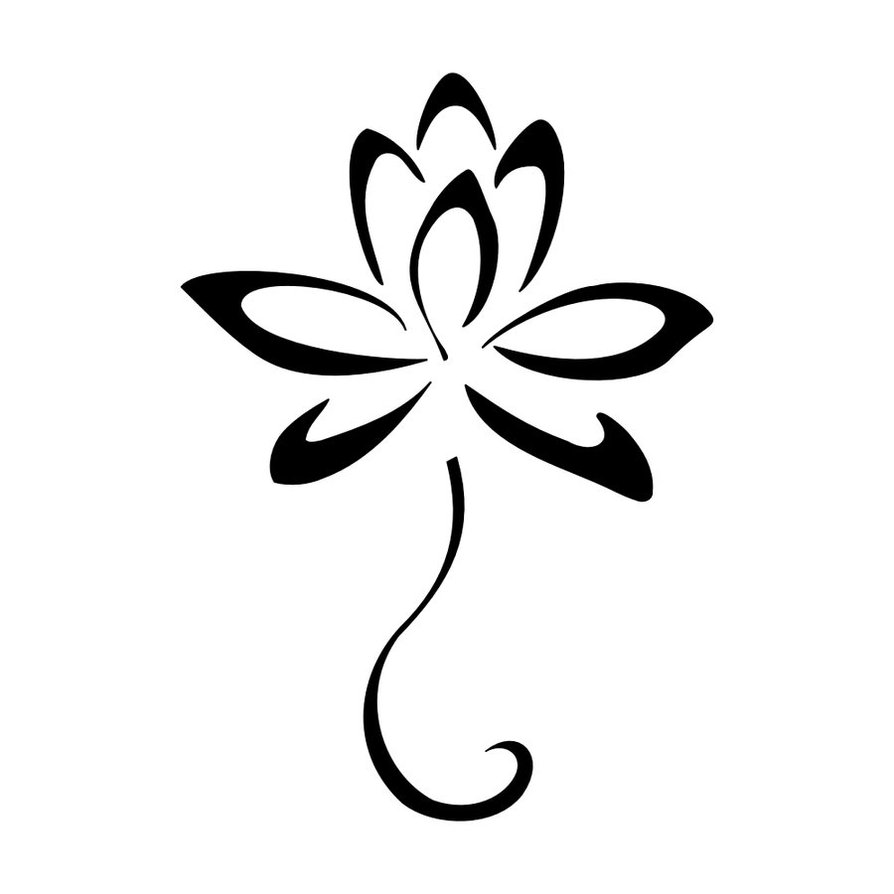 Simple Lotus Flower Drawing Tattoo - Gallery