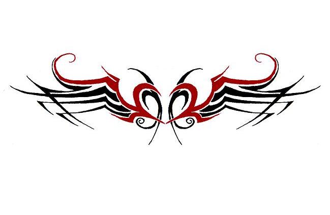 tribal heart with wings tattoo - Clip Art Library