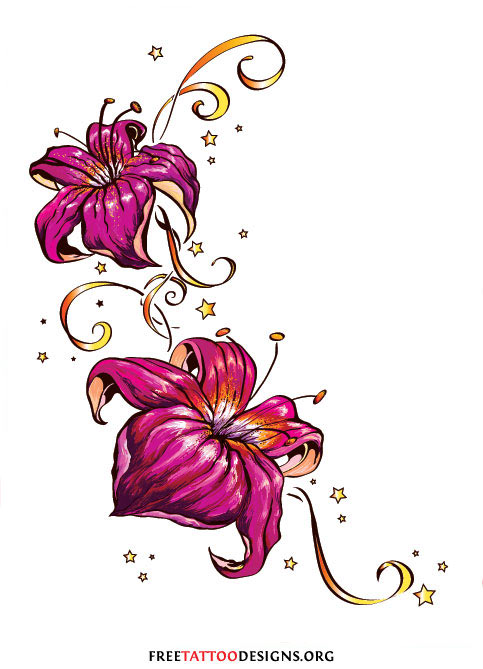 swirl and flower tattoo - Clip Art Library