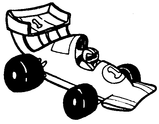 Black and White Clip Art: Race Car Clipart