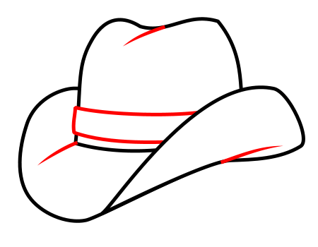 Drawing a cartoon cowboy hat