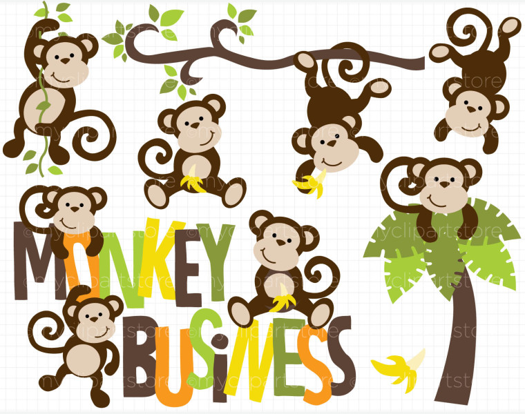 monkey in a tree clipart - photo #27