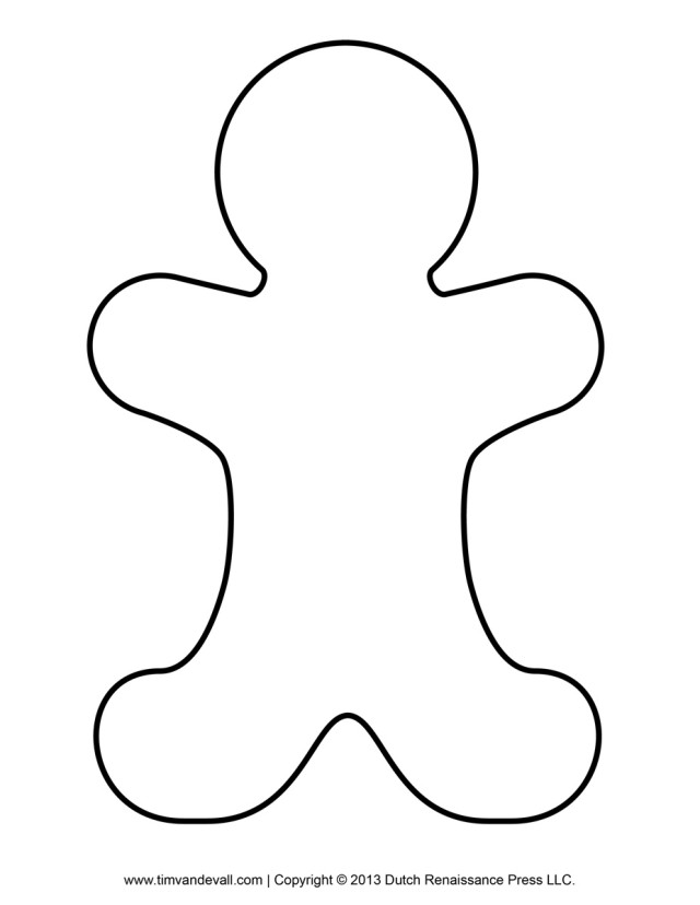 Easy Gingerbread Man Outline | Laptopezine.