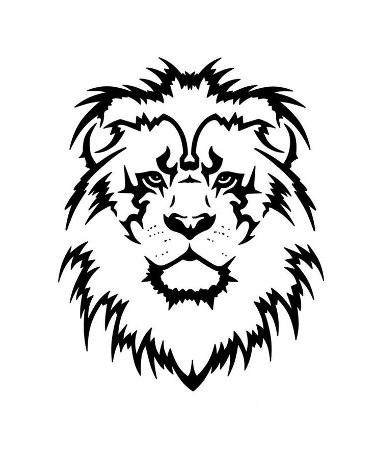 Lion Head Free Tattoo | Black and White | Clipart library