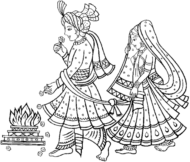 indian wedding clipart free black and white - photo #19