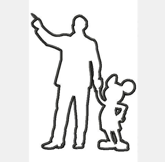 Walt Disney and Mickey Mouse Silhouette by FrouFrouByHeatherSue