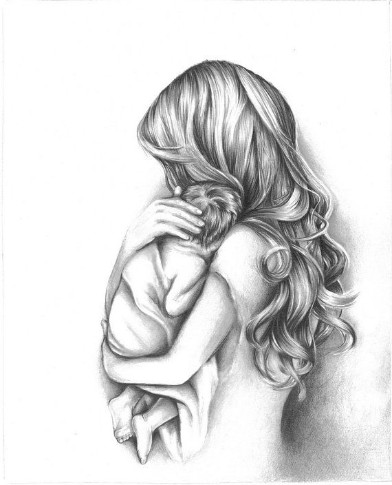 Mother and Child Drawing | 