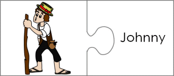 Johnny Appleseed Jigsaw Word Match Templates