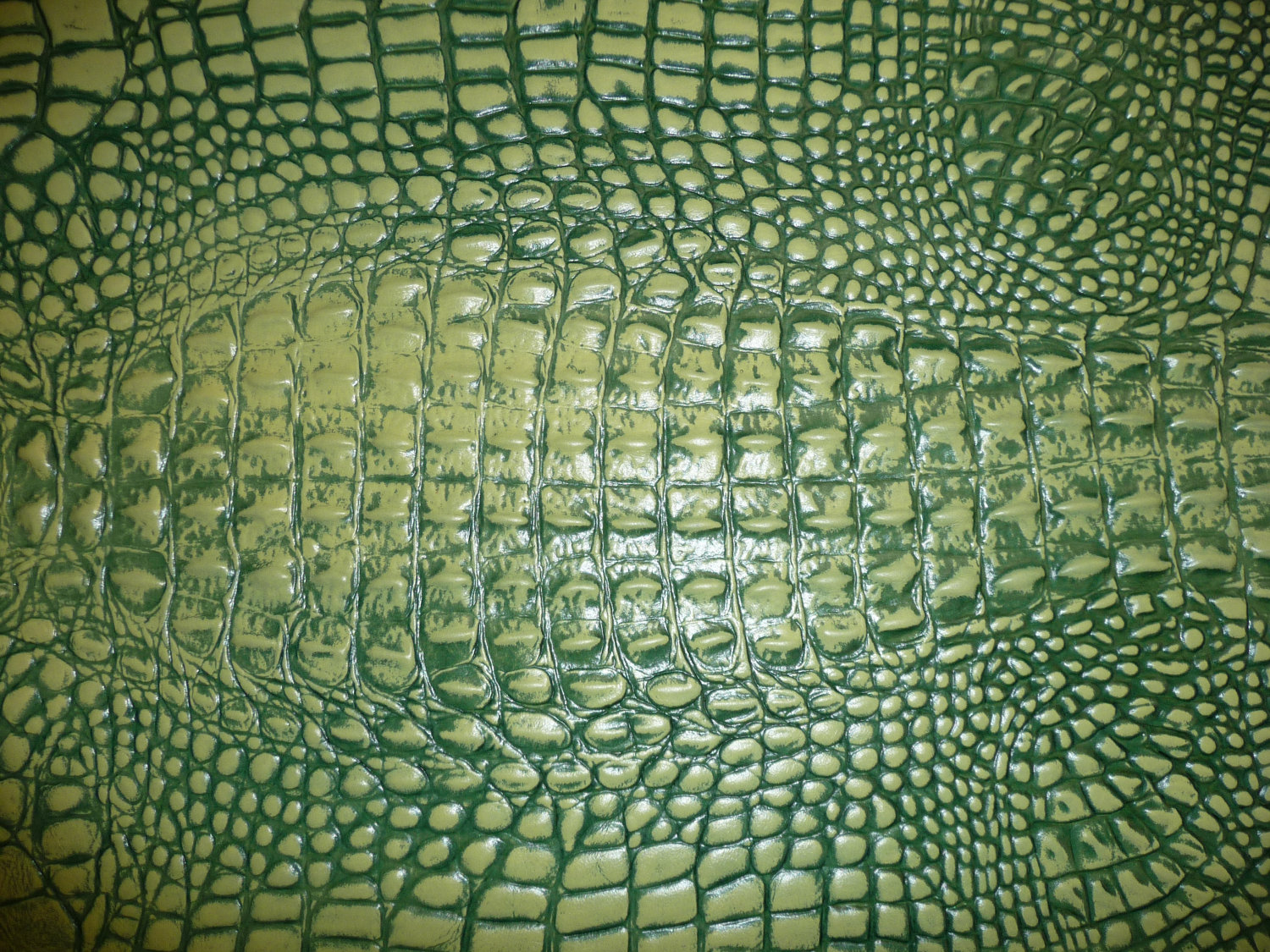 Lime Green and Dark Green ALLIGATOR Cowhide by PeggySueAlso