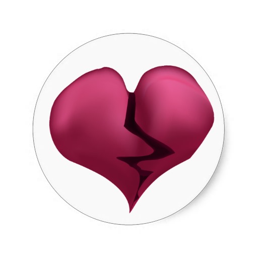 Broken Heart Vector Graphic Sticker | Zazzle