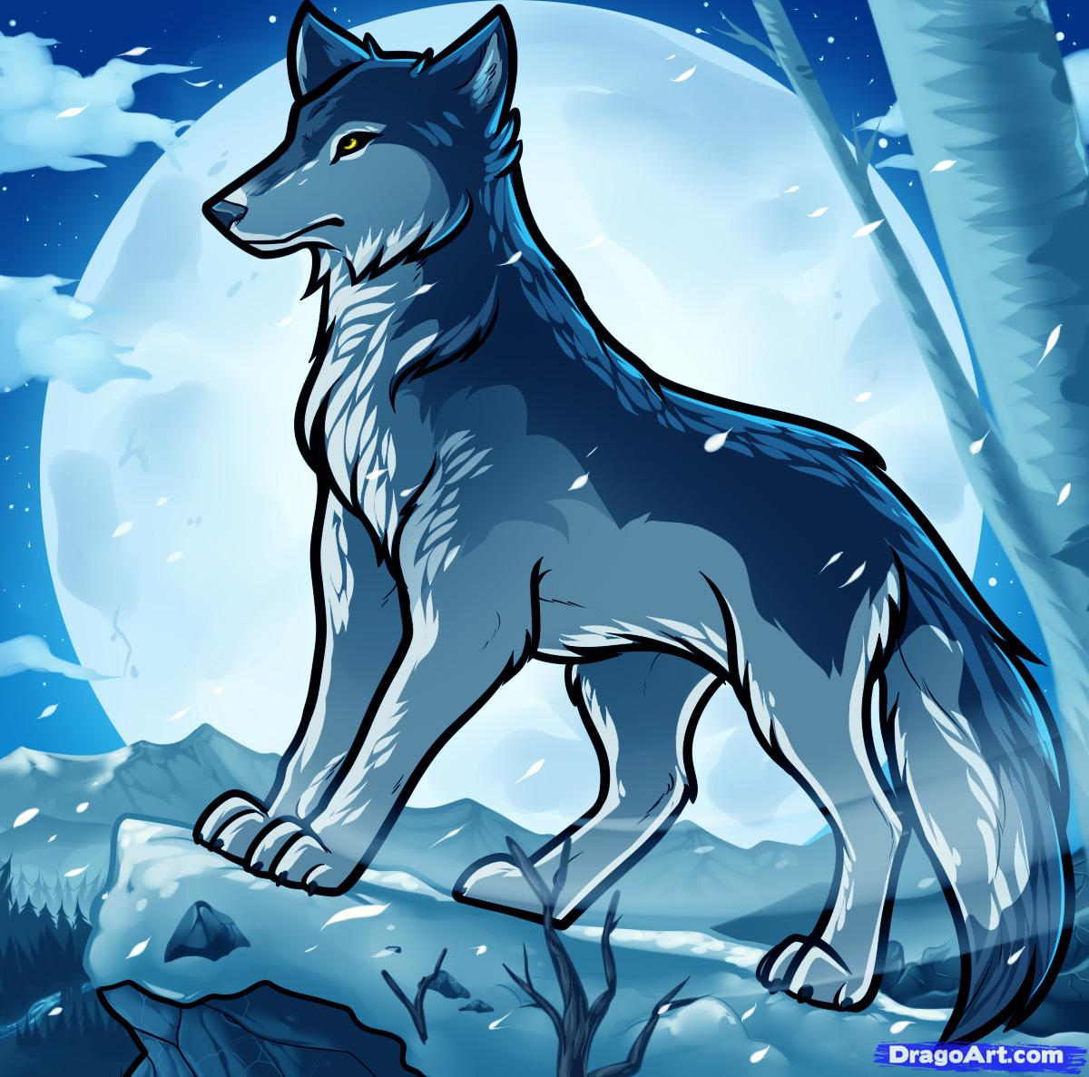 How to Draw Anime Wolves, Anime Wolves, Step by Step, anime 
