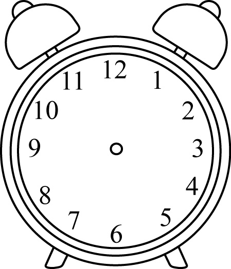 Black and White Alarm Clock without Hands | School | Clipart library