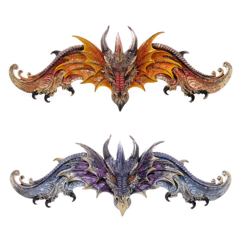Fire  Ice Dragon Wall Plaque - 19972 | Purple Puffin