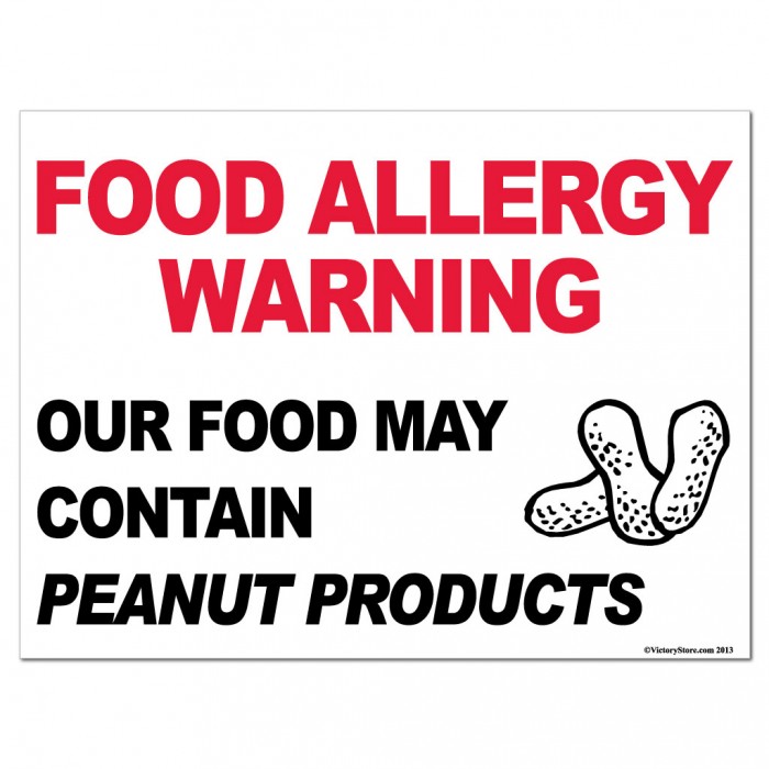 Peanut Products Food Allergy Warning Sign - #