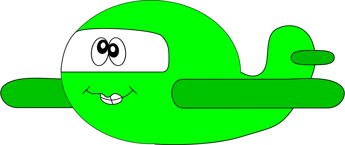 Goofy Green Airplane Clipart by skarg : Cartoon Cliparts #4145 
