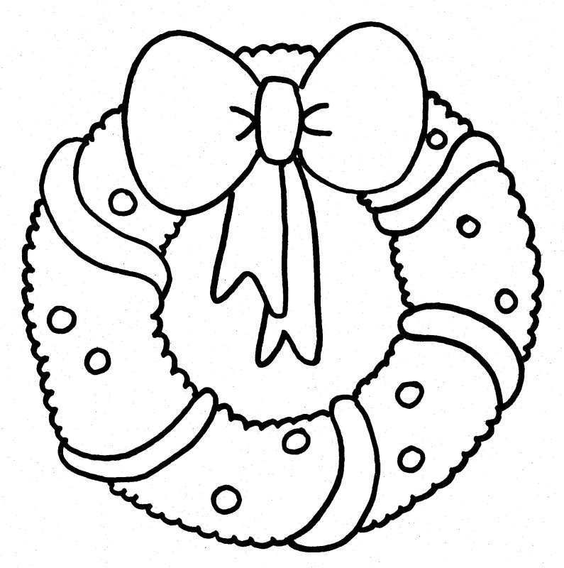 christmas wreaths Colouring Pages