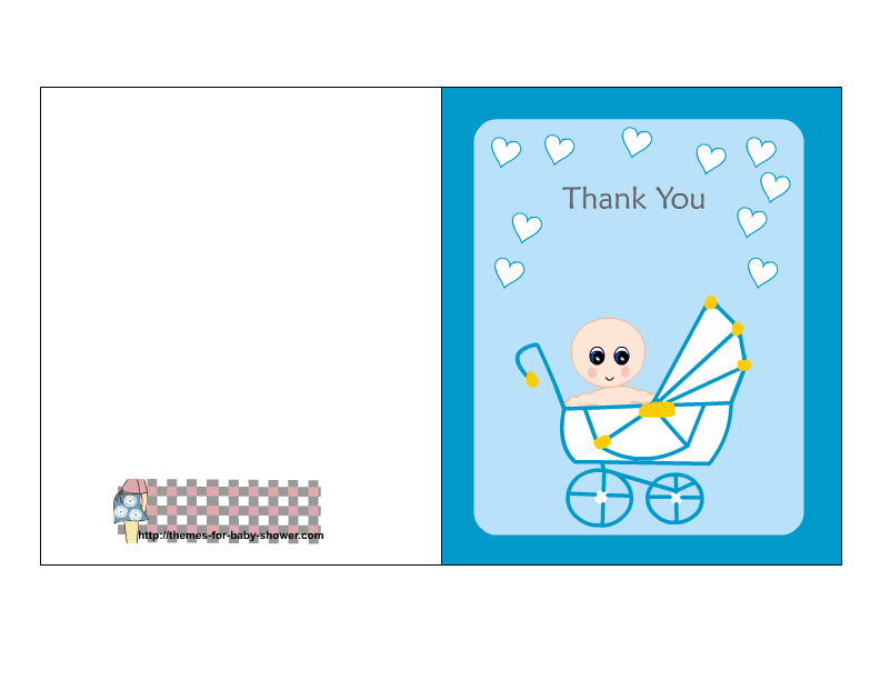Free Printable Blue Baby Shower Thank You Cards