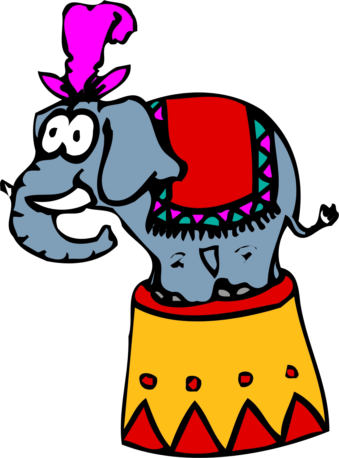 Cartoon Circus Elephant - Clipart library