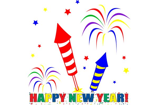 Happy New Year 2015 Fireworks Clipart Image