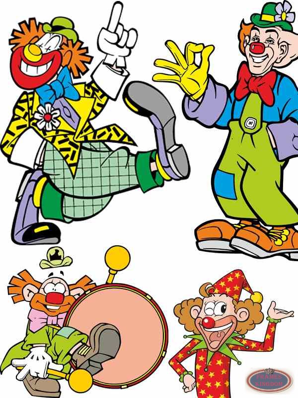 Funny clowns vector illustrations for children