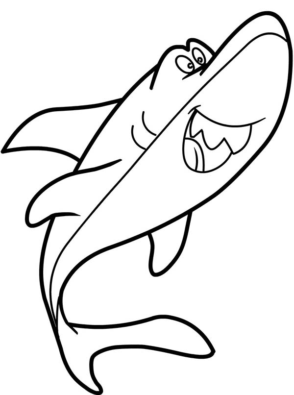 This Funny Shark is Getting Laugh Coloring Page: This Funny Shark 