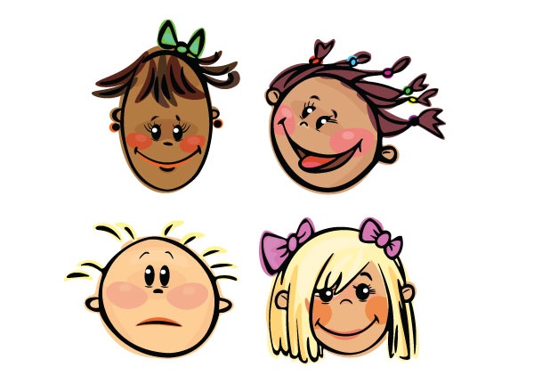 Cartoon Kids Faces 