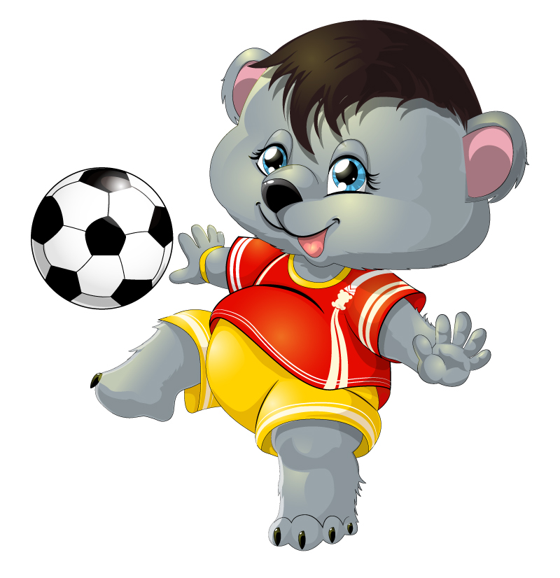 Cartoon Dog With Football Vector Free Download | Free Vector 