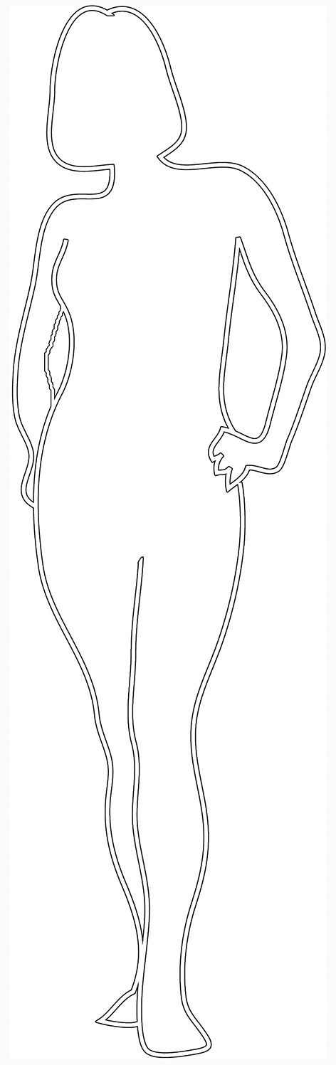 naked woman outline art