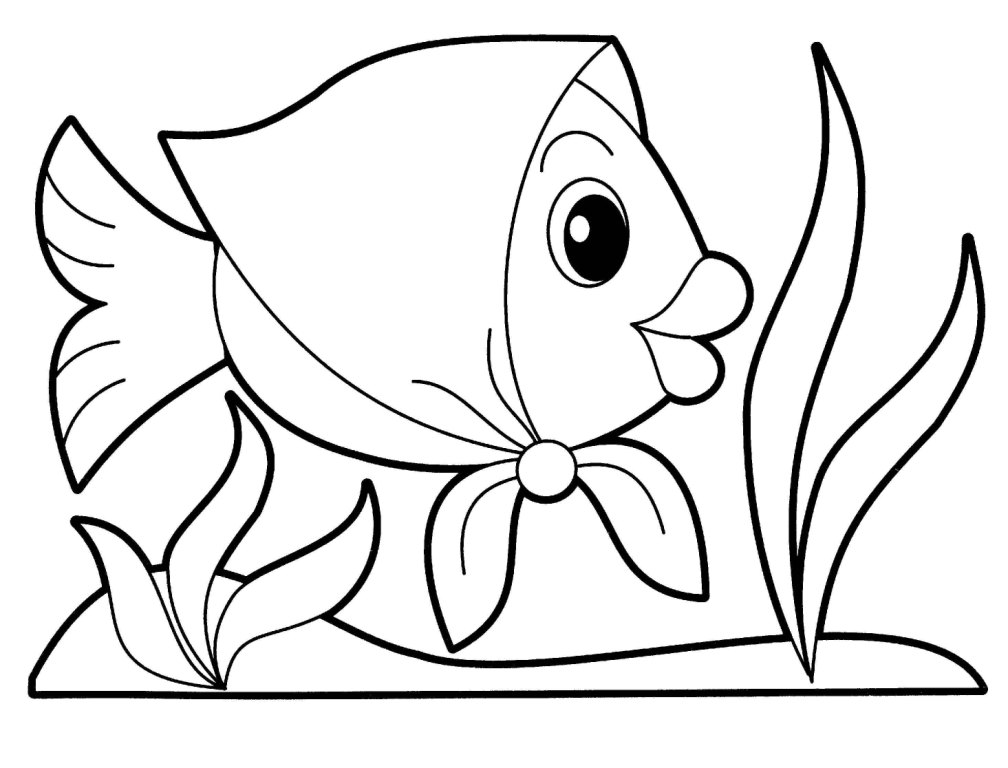 Beauty Fish Animals coloring pages for babies 