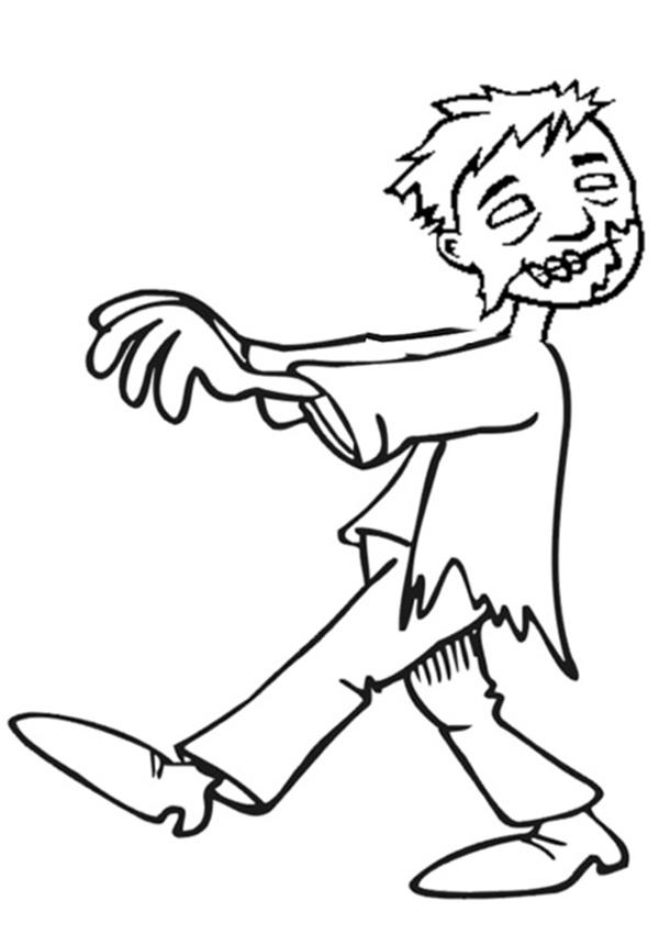 Cartoon Zombie Coloring Pages