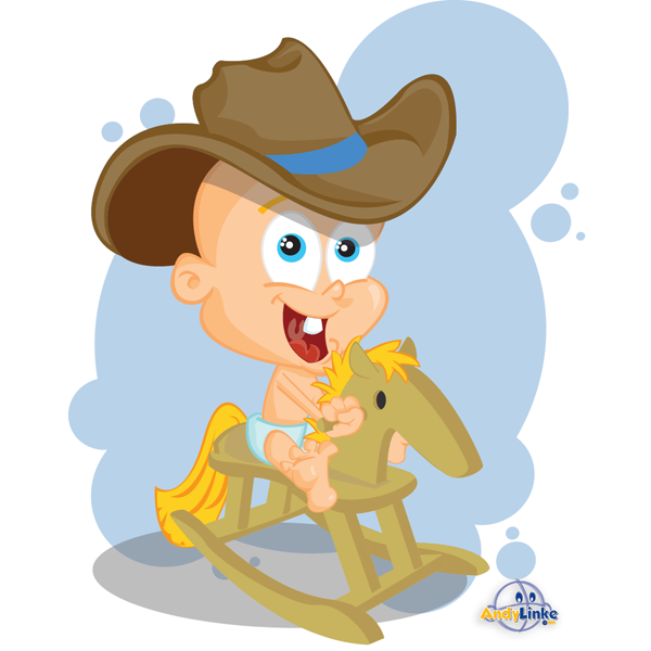 baby riding horse cartoon - Clip Art Library