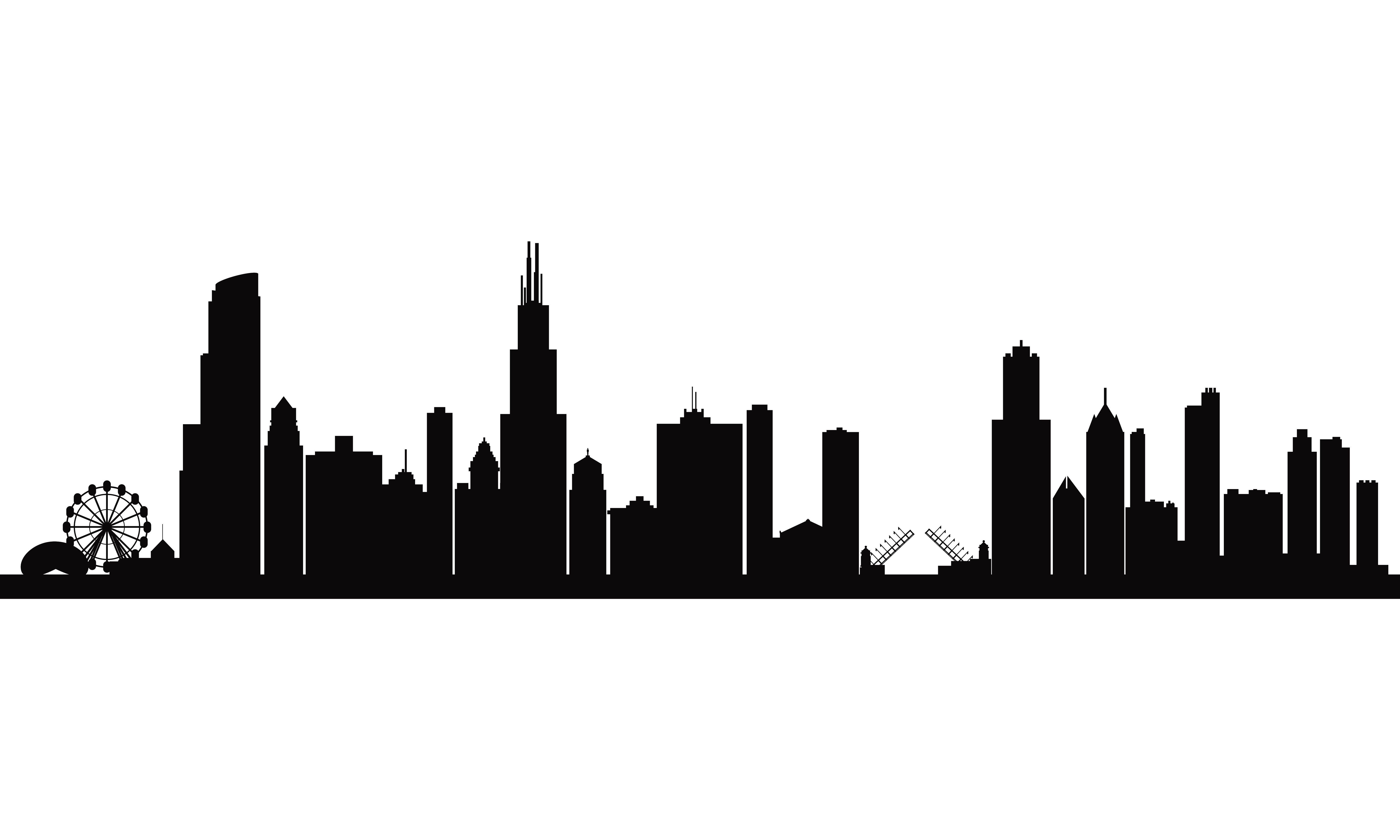 City skyline silhouette background - 312 Pizza Company