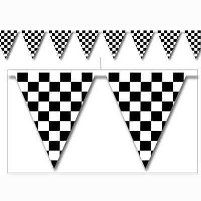 black and white checked decor party supplies - checkered flag 