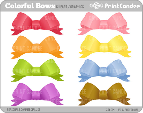 Colorful Bows BUY 2 GET 2 FREE Personal and by printcandee