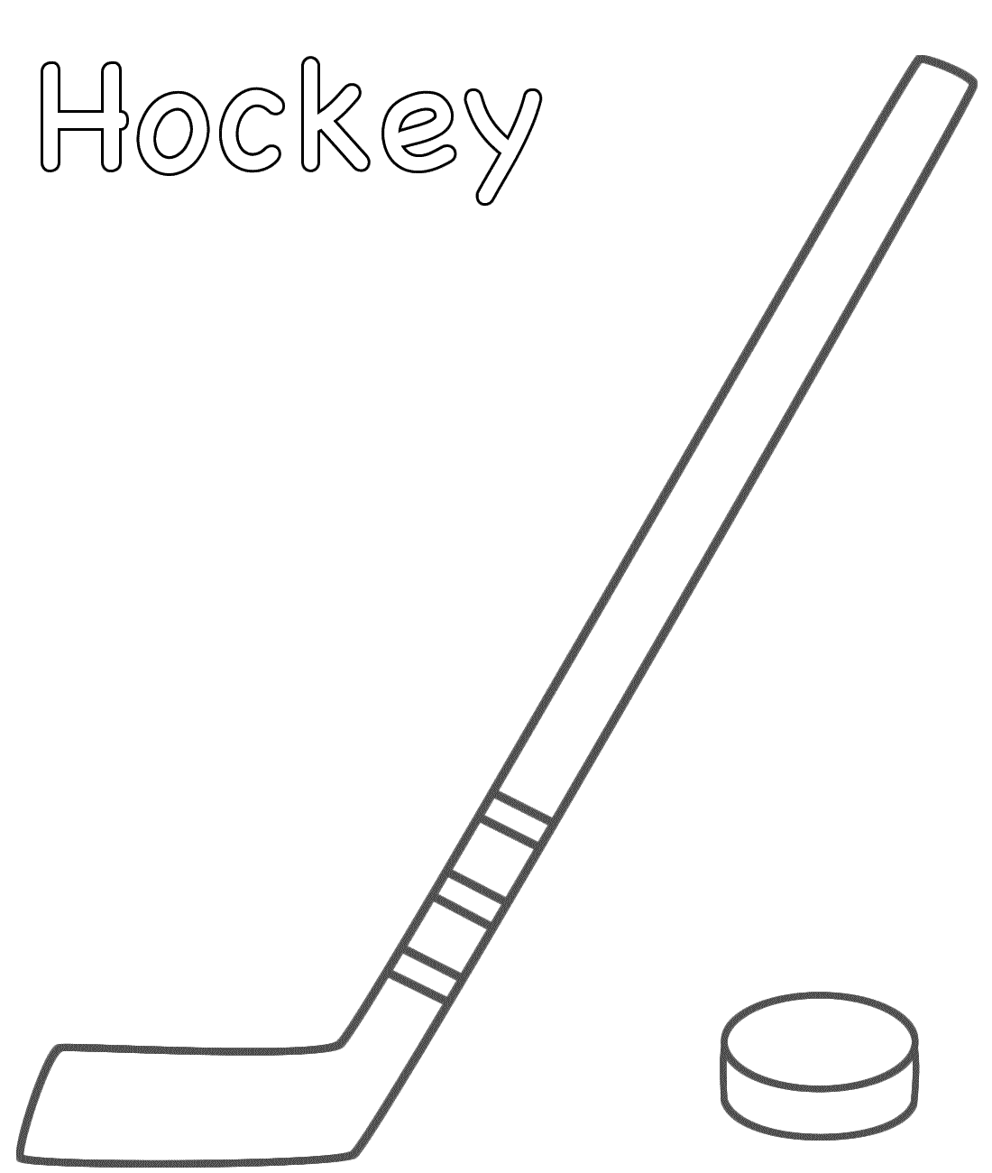 hockey stick coloring page - Clip Art Library