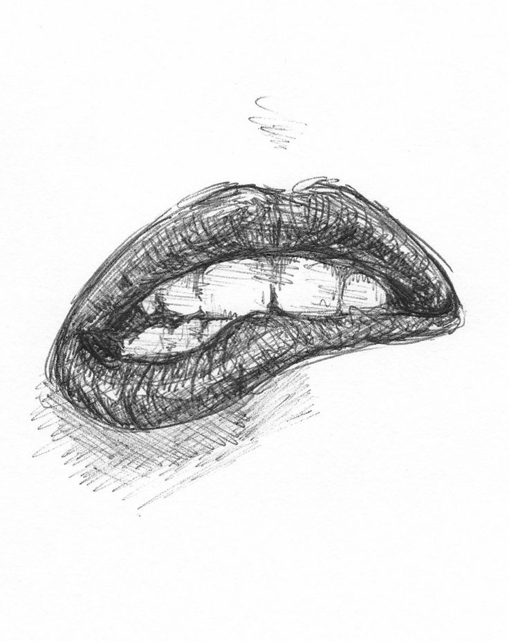 sad lip drawing