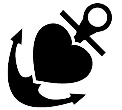 Anchor Heart Sailor Pinup Rockabilly silhouette by StickThemVinyl 