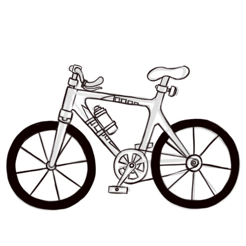 bike line drawing cartoon - Clip Art Library