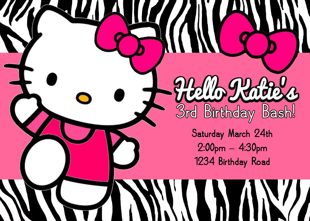 HELLO KITTY BIRTHDAY PARTY INVITATION 1ST CUSTOMIZABLE FIRST INVITES 9 DESIGNS 