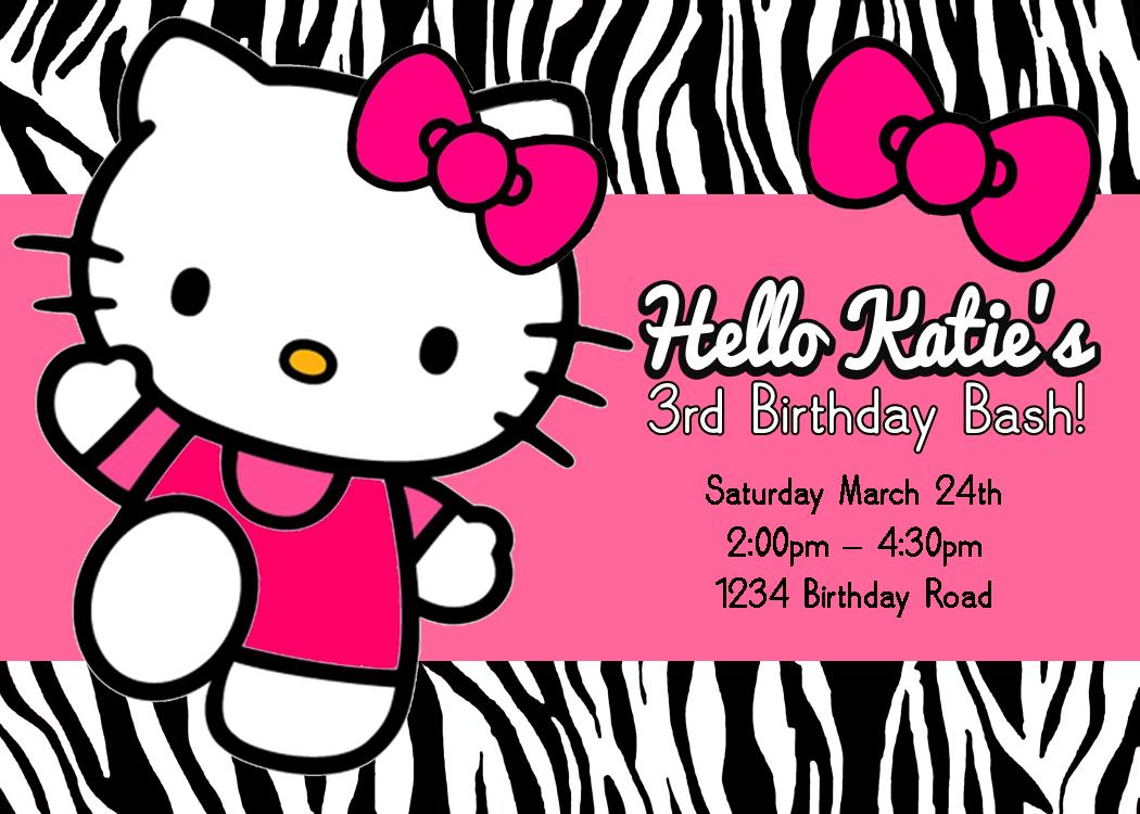 hello kitty 1st birthday invitations