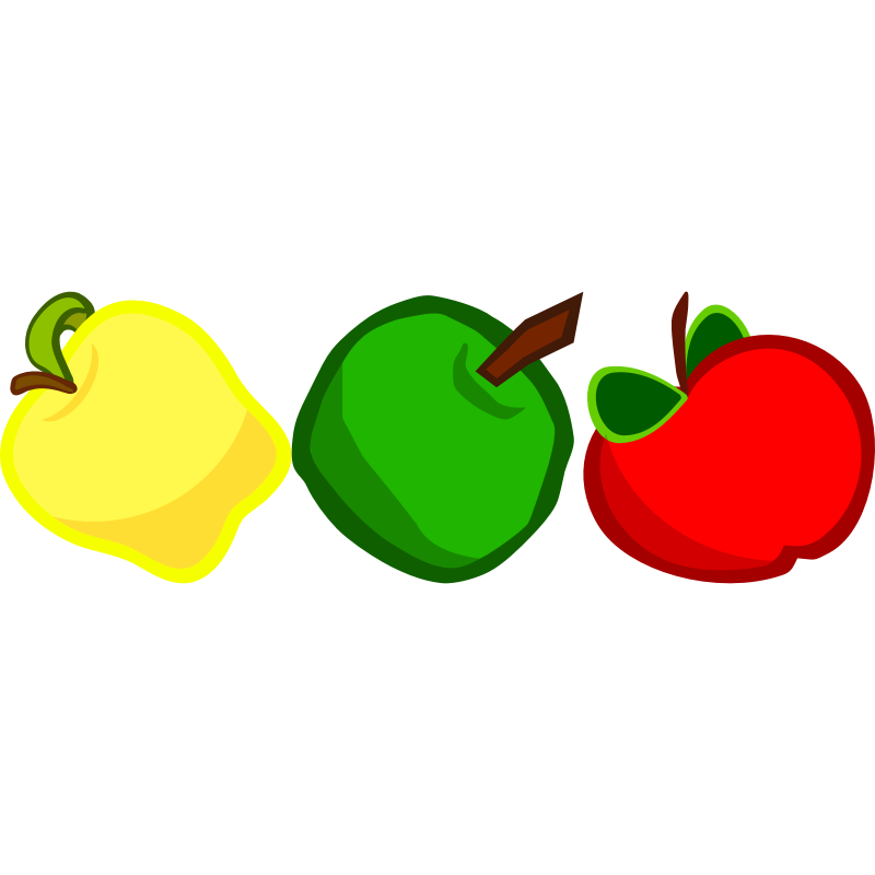 Clipart - Three Cartoony Apples