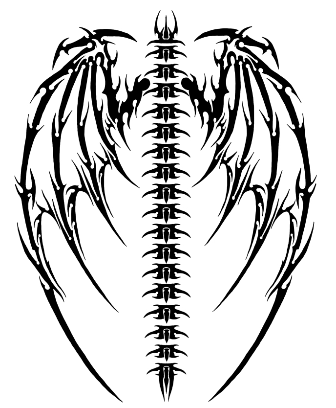 tribal demon wing tattoo - Clip Art Library