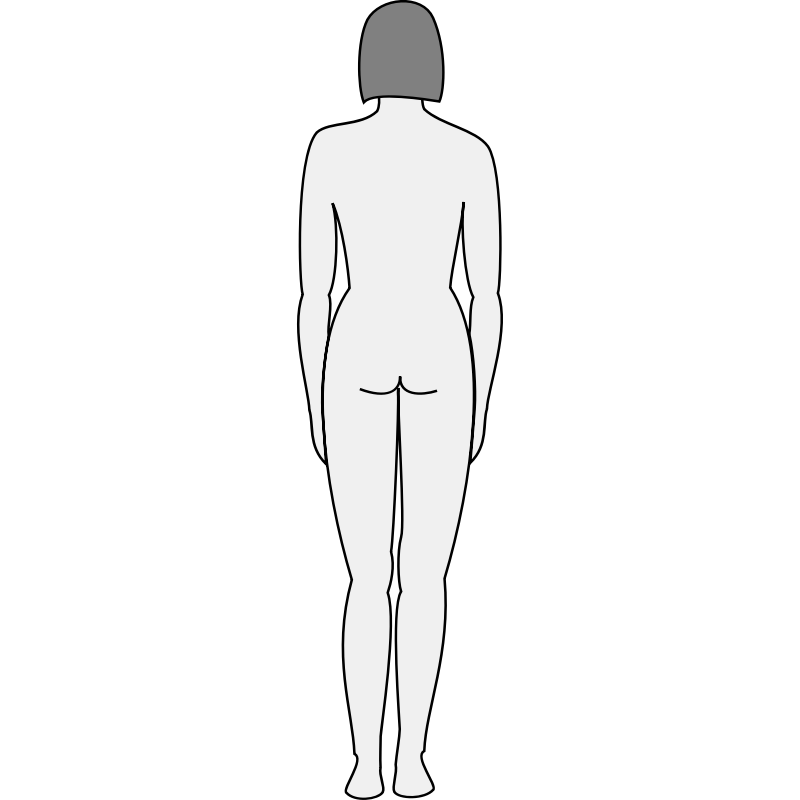 Clipart - Female body silhouette - back