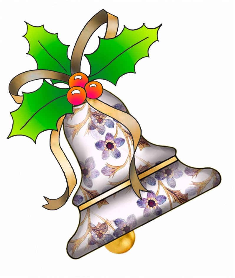 ArtbyJean - Purple Wood Roses: Christmas Bells Clip Art from set 