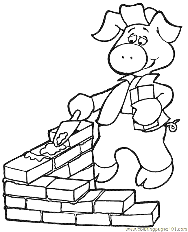 three little pigs clipart black and white - Clip Art Library