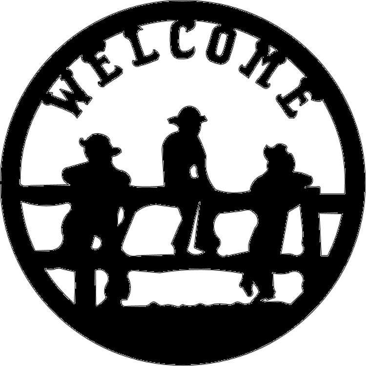 Fence Ridin#39 Cowboys Round Welcome Sign (Powered by CubeCart)