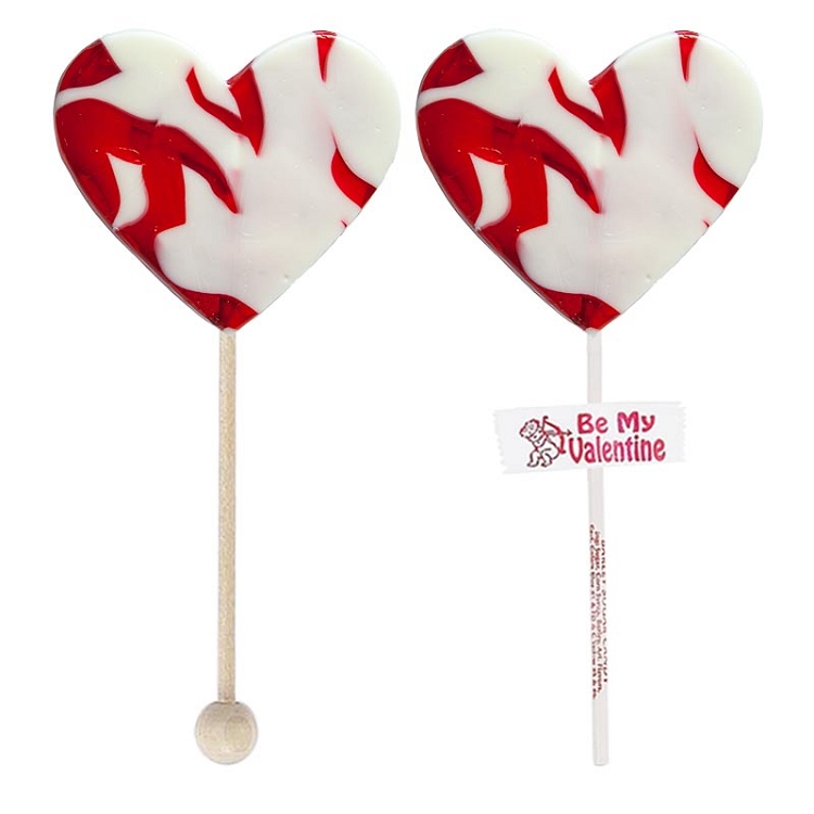 Valentine Medium Swirl Heart Lollipops: 24 Hard candy lollipops 