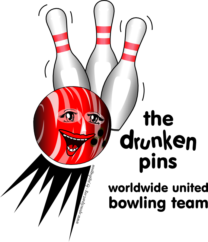 Clipart - the drunken pins - worldwide united bowling team