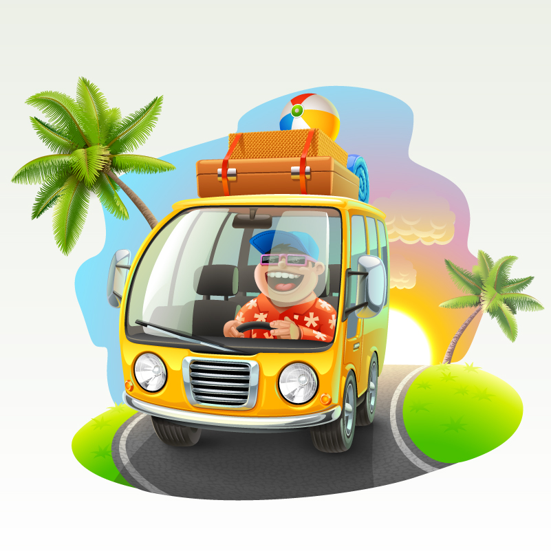 Cartoon Tourist Bus Vector | Free Vector Graphic Download